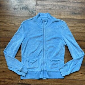 Small Baby Blue Velour Gap Zip Up